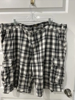 Pantalones Cortos Carga The Foundry Talla 50 Negro/Gris A Cuadros 10" Entrepierna Sueltos 6 Bolsillos L3 Foto 1 de 4