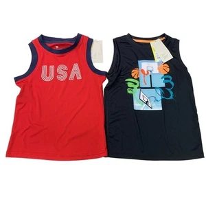 Lot of 2 New All In Motion Boys XS Basketball USA Athletic Tank Top Shirts - Picture 1 of 3