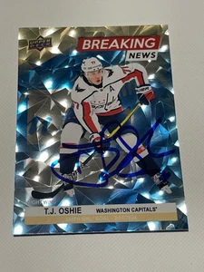 T.J. TJ Oshie Signed Card UD Upper Deck Breaking News JSA COA IP Auto Capitals a - Picture 1 of 3