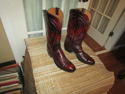 Lucchese San Antonio Boots Men’s 9.5 B Cowboy Western Burgundy Goat French Toe - Image 1 of 4