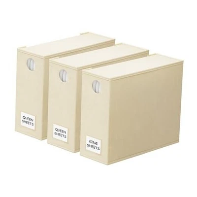  Sábanas Organizadoras y Almacenamiento, Armario Plegable Ropa de Cama Pack de 3 Beige Foto 1 de 4