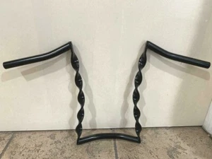 CUSTOM O.G. Black Flat Twisted Bicycle Handlebar 15" Rise Lowrider Cruiser Bikes - Picture 1 of 3