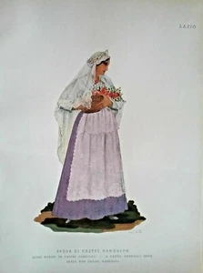 1900 COSTUME LAZIO SPOSA DI CASTEL GANDOLFO ROMA - Imagen 1 de 1