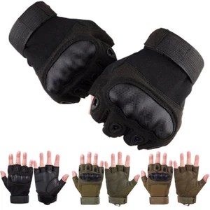 Tactical Gloves for Army Military Combat Airsoft Hard Knuckle Work Fingerless - Picture 1 of 14