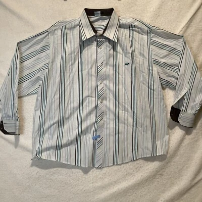 Lacoste Vintage 2ply Button Dwn SHIRT Men Sz 4XL 70’s Retro Disco Rare Preppy N - Image 1 of 4