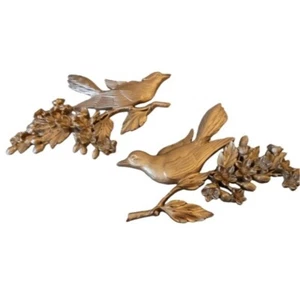 Set 2 appendiabiti da parete Syroco Mid Century Modern 1967 Colibrì su legno di cane - Foto 1 di 4