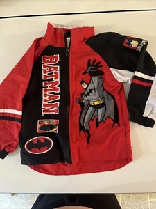Batman Jacket Size 4 Boys Red Black Dark Knight - Picture 1 of 12