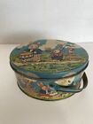 Vintage Peter Rabbit On Parade Tindeco Tin Can With Lid And Handle Easter Decor