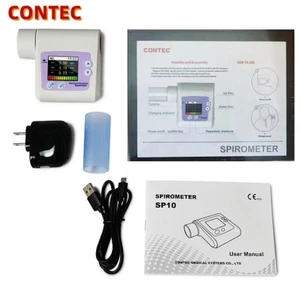 Digital Handgehalten Atmung Spirometer SP10 Lunge Prüfung Lungenfunktion Softwar - Bild 1 von 11