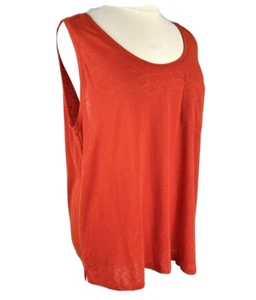 Ava Womens Orange Coral Tank Top Sleevless Tunic Flare 1X Pocket Shirt NWT - Picture 1 of 6