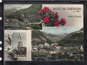 Cartolina Saluti da Chatillon VEDUTINE FIORI B736 - Picture 1 of 1