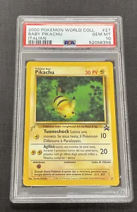 2000 Pokemon World Collection Baby Pikachu PSA 10 Italian #27 GEM MINT - Picture 1 of 2