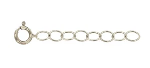 Anillo de resorte de cadena de seguridad con cable ligero de 14 k 3 mm oro blanco de 6 mm de 1,25" cable extensor de seguridad - Imagen 1 de 4