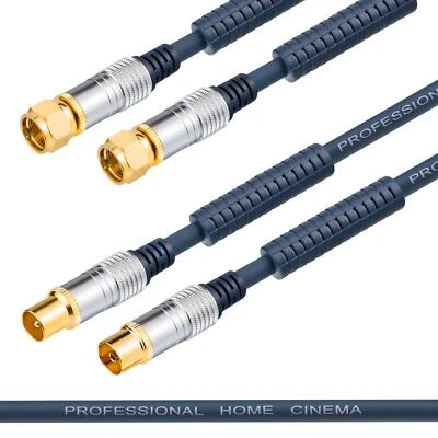 HB-DIGITAL Antennenkabel Sat TV Kabel 4K UHD Satelliten Anschlusskabel Koaxialkabel Stecker