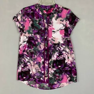Simply Vera Vera Wang Top S Womens Floral Purple Button Up Artsy Fairy Whimsigot - Picture 1 of 12
