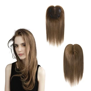Toupee Wigs for Women Human Hair Lace Top Piece Wefted Long Hair 12'' TP79 #4 - Picture 1 of 7
