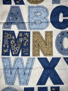 RJR Cotton Fabrics 2008, Sew Easy As 1-2-3, Boy Alphabet Panel, 46” L x 44” W - Picture 1 of 2