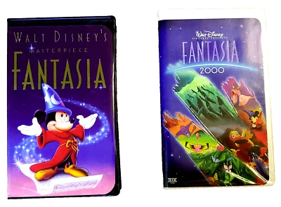 Disney's FANTASIA (BLACK DIAMOND) & FANTASIA 2000 **VG**  2 MOVIES w/CLAMSHELLS Foto 1 de 4