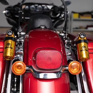 Remote Reservoir Rear Suspensions Shocks Fit For Harley Road Street Glide 2014+ - Picture 1 of 9