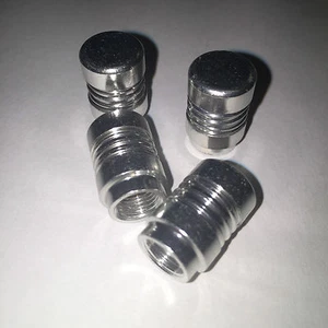 4 x Tapones antipolvo Max para cubierta de válvula de neumático de aleación de coche, furgoneta y bicicleta de carreras - plateados - Imagen 1 de 11