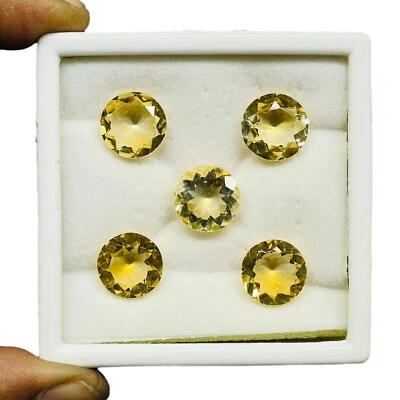 VVS 5 Pcs Natural Citrine 13mm Round Cut Loose Untreated Gemstones Wholesale Lot - Image 1 of 4