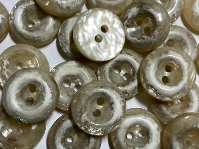 Frosted Design Poly Pearl Button Natural/White 15mm 23mm 2hole - Image 1 of 4