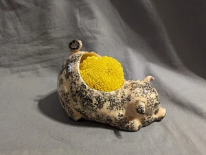 Muddy Pig Sink Sponge Holder, Pink & Black Spots, Ceramic, 3 3/4"H - PRE-OWNED - Picture 1 of 10