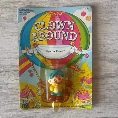 "Figura de acción vintage 1981 Clown Around Pete The Clown 2,5"" PVC Mego sin usar, en caja" Foto 1 de 4