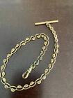 VINTAGE 13 INCH YELLOW GOLD FILLED POCKET WATCH CHAIN, VERY WORN, HAS T-BAR