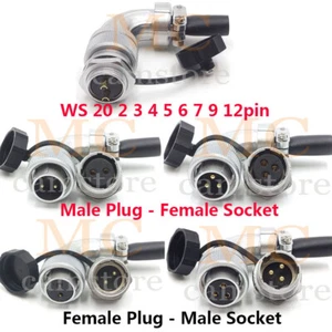 WEIPU WS20 Aerial Connector Male + Female 2-12 Cores Circular Aviation Connector - Picture 1 of 14