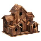 Hanging Wooden Bird House for Outside 6 Hole Wooden Bird House Courtyard1335