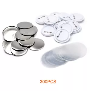 37MM 1.5 inch Badge Button Supplies DIY Craft Making Pins Back Parts 300 Sets - Picture 1 of 11