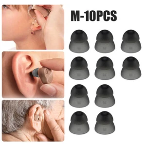 10Pcs Closed Fit Hearing Aid Domes Earplug Silicone Anti Static Eartips M(10mm) - Picture 1 of 8