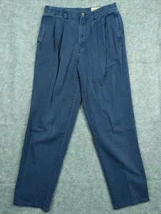 Eddie Bauer Hose Herren 34x34 dunkelblau Relaxed Fit Chino gerade Plissee Vintage - Bild 1 von 8