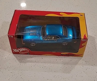 NEW RARE HOT WHEELS LIMITED EDITION '68 CAMARO METALIC Blue 1:18 SCALE Classics - Image 1 of 4