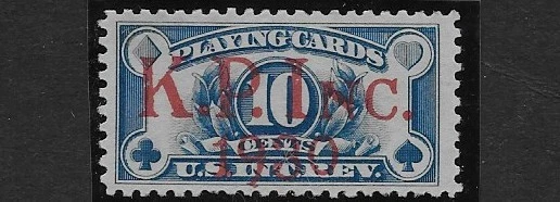 US Scott RF24, Revenue, Playing Cards, 10 Cent, Perf 10 , Used, NG, NH, F/VF - Image 1 of 1