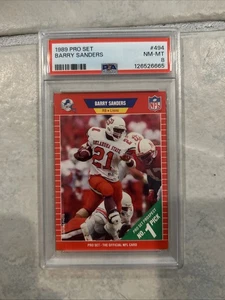 1989 Pro Set Football Barry Sanders Rookie Card #494 PSA 8 NM-MT (RC) Lions HOF - Picture 1 of 3