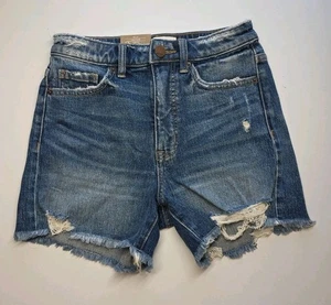 Pantaloncini jeans BKE Billie vita alta slim fit taglio taglia 24 invecchiati  - Foto 1 di 8