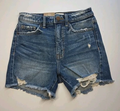 BKE Billie High Rise Slim Fit Cutoff Jean Shorts Sz 24 Distressed  - Image 1 of 4