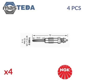 4389 ENGINE GLOW PLUGS NGK 4PCS FOR LANCIA KAPPA,KAPPA SW 2.4L 91KW - Picture 1 of 5