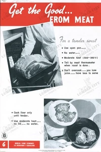 Get the Good From Meat 1942 WWII Food For Freedom Poster Druck Wandbild USA - Bild 1 von 8