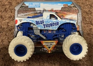 MONSTER JAM 2025 SERIES 24 BLUE THUNDER MONSTER TRUCK 1:24 SCALE TRUE METAL NEW - Picture 1 of 15