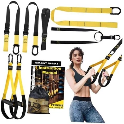 Kit de entrenamiento de resistencia para el hogar | Entrenamiento de cuerpo completo con entrenador de suspensión amarillo Foto 1 de 4