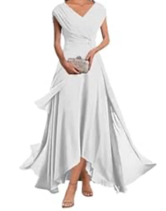 Vestido de gasa para novia o madre de la novia blanco hasta el té talla 14 Foto 1 de 1