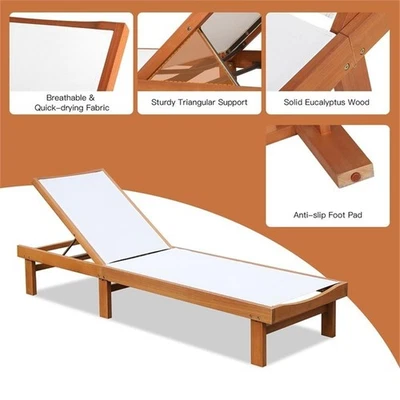 Sillón de patio Pemberly Row con respaldo ajustable de 5 posiciones blanco Foto 1 de 4