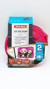 2 Car Baby Window Twist Shades Pink Panda Print 17x14 inch UV Heat Block Protect - Picture 1 of 3
