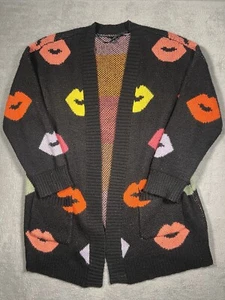 Torrid Womens Plus Size 2 Lips Print Open Front Cardigan Sweater Casual - Picture 1 of 8