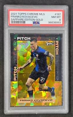FRANKO KOVACEVIC 2021 TOPPS CHROME MLS #197 SAPPHIRE EDITION GOLD #26/50 PSA 8 - Image 1 of 4