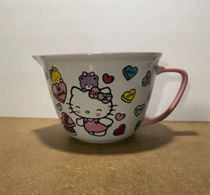 Hello Kitty Candy Hearts Valentine’s Day Love Large Ceramic Mixing Bowl NEW - Picture 1 of 10