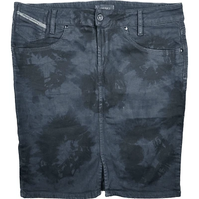 Diesel Italy Denim Dark Print Knee Length Skirt - Size 30 Foto 1 de 4